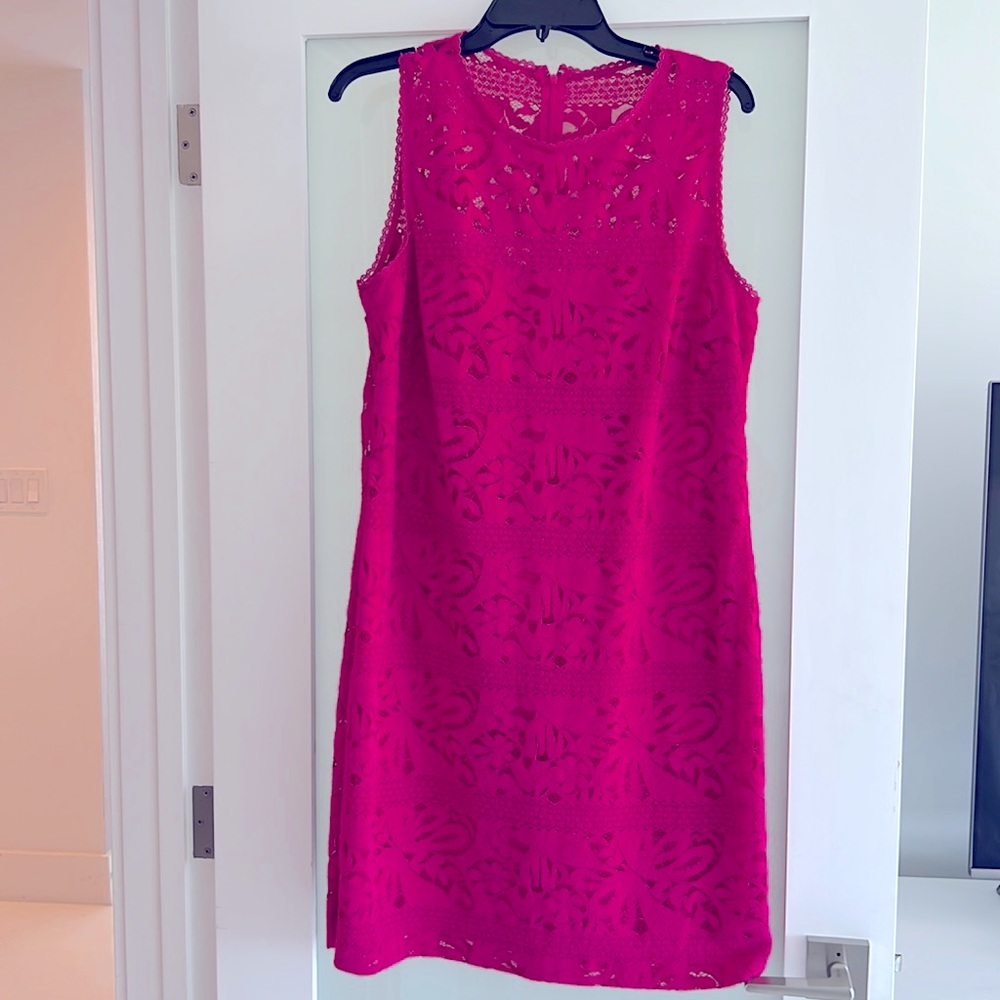 Ralph Lauren dress, size 14, pink, lace, lined, new with tags still on!